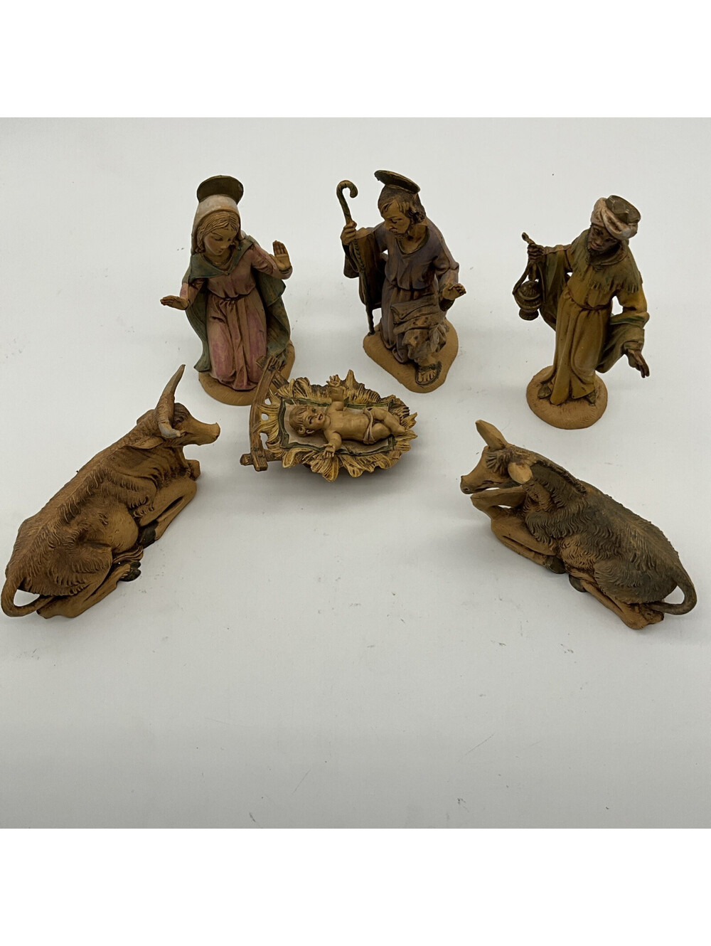 Fontanini Depose Italy Nativity Set Vintage 7 Piece Christmas Figures 5" Scale